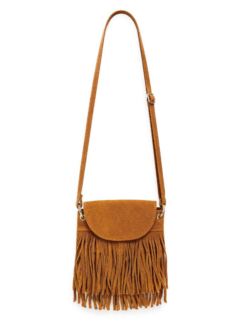 NWT Persaman New York Suede Fringed Festival Crossbody Boho Bag | Made In Italy